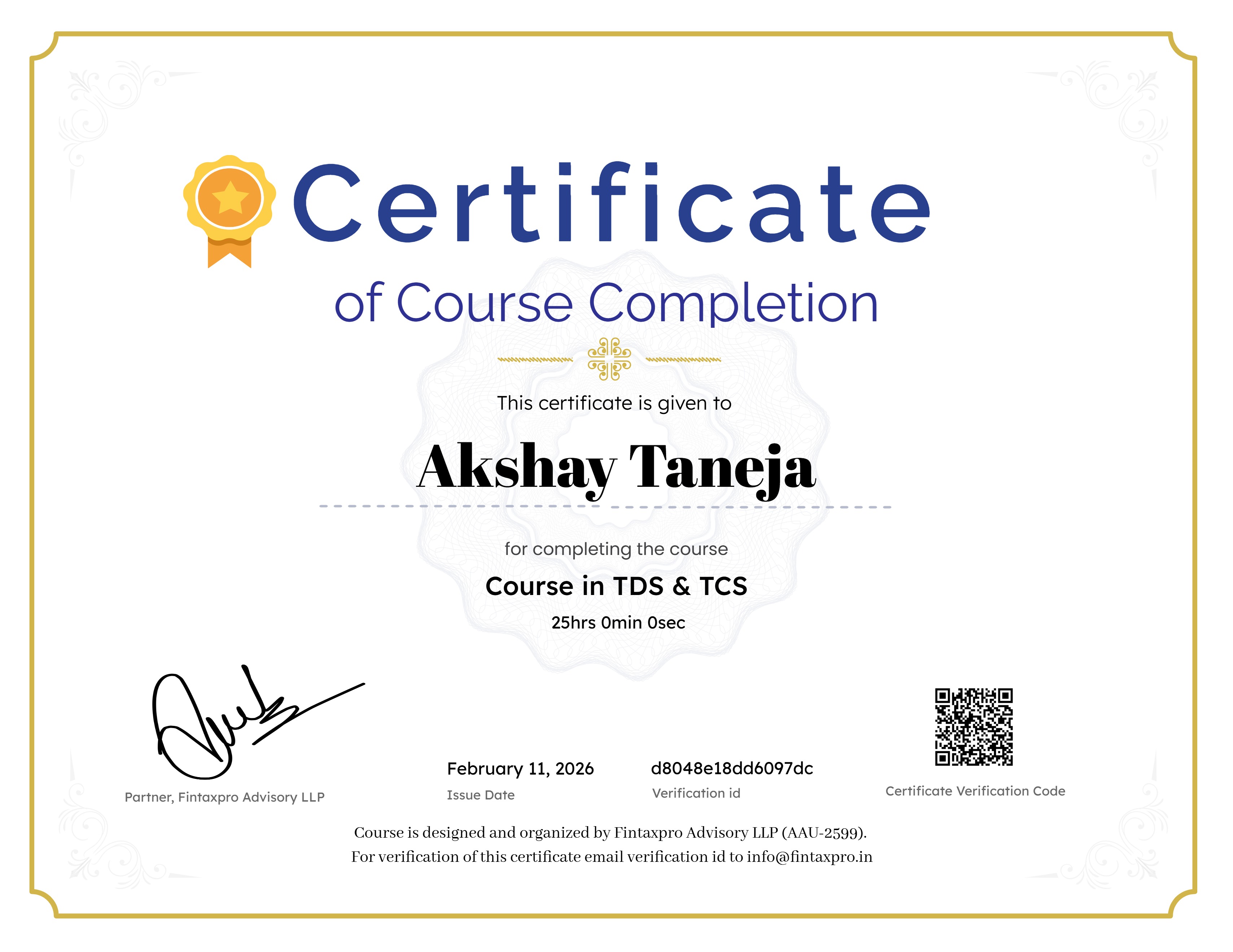 Course in TDS & TCS