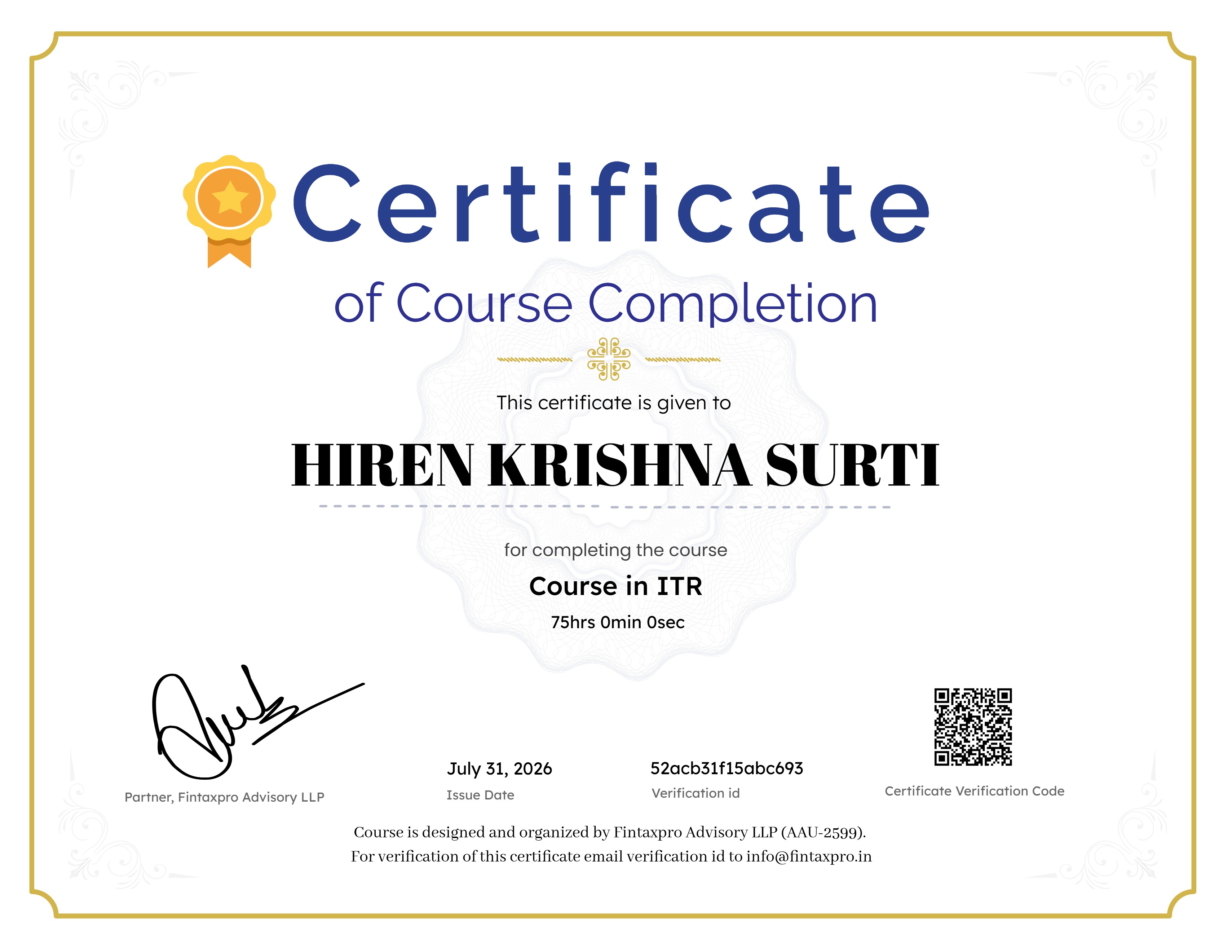 Course in ITR