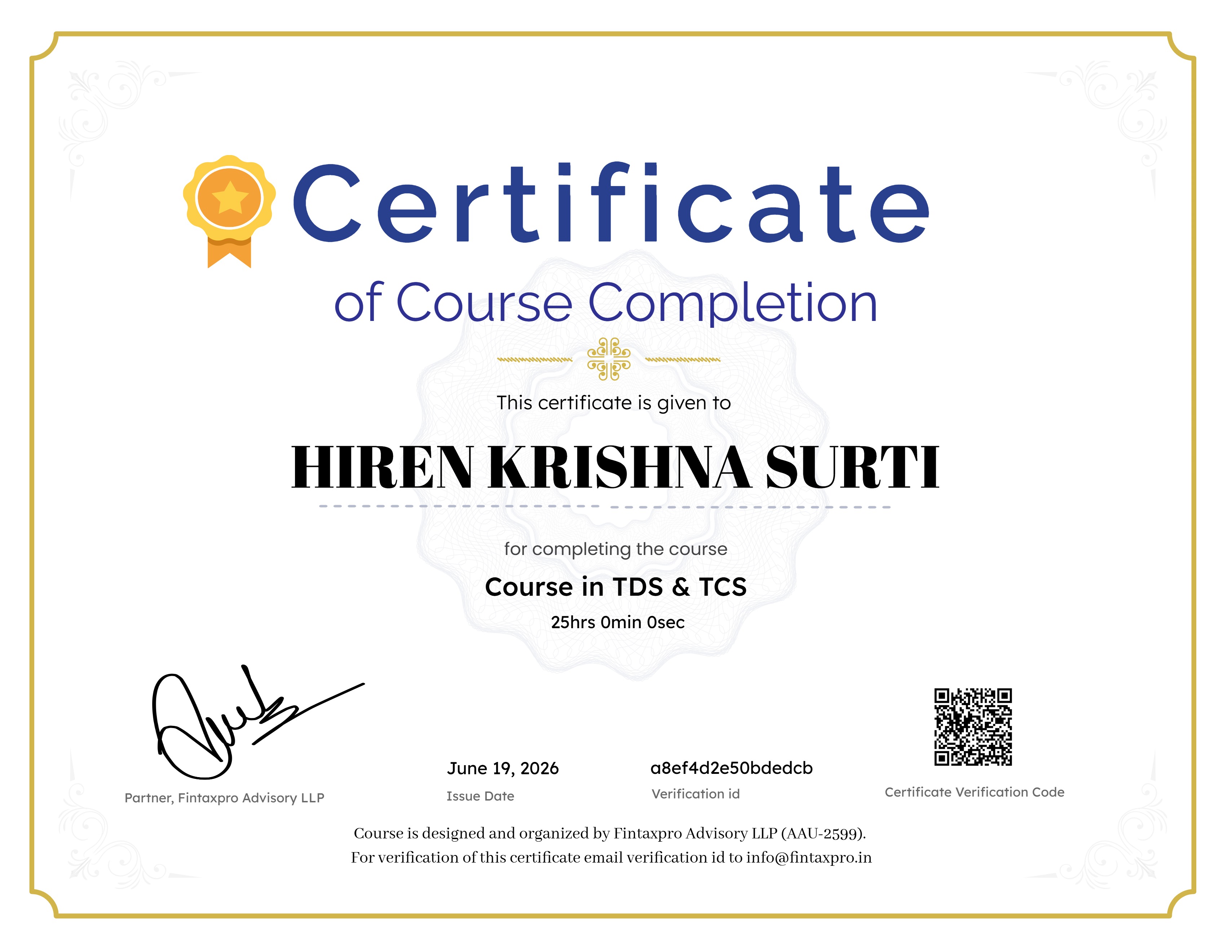 Course in TDS & TCS